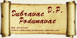 Dubravac Podunavac vizit kartica